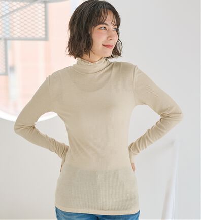 LAVIENNE（ラヴィエンヌ）の「【肌にまとう化粧品】着て潤うシアー素材リブインナー＜ＭＡＴＯＬＩＡ＞（肌着・インナーウェア）」