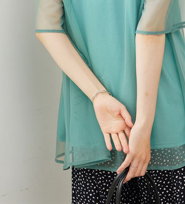 BELLUNA（ベルーナ）の「ふわり涼やか！チュール重ねチュニック（チュニック）」｜詳細画像