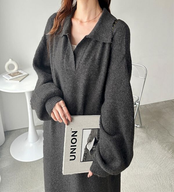 GeeRA（ジーラ）の「スキッパーゆるニットワンピース（ニットワンピース）」｜詳細画像