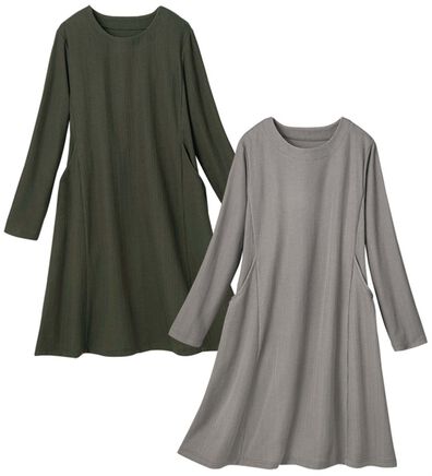 ルフラン（ルフラン）の「【２色組】ゆったりテレコ素材チュニック＜テチュル＞（チュニック）」