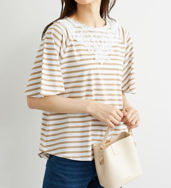 BELLUNA（ベルーナ）の「レース使いポンチョデザインプルオーバー（カットソー）」｜詳細画像