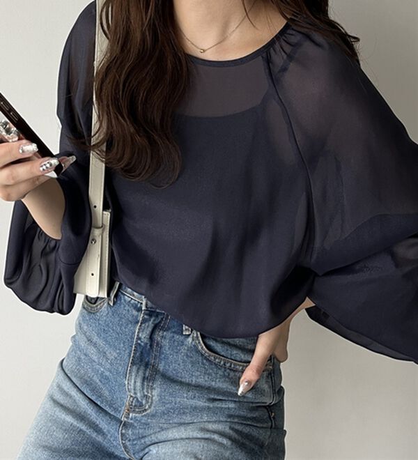 GeeRA（ジーラ）の「バックリボンシアーブラウス（ブラウス）」｜詳細画像