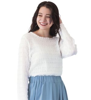 RANAN（ラナン）の「シャーリングプルオーバー（カットソー）」｜ホワイト