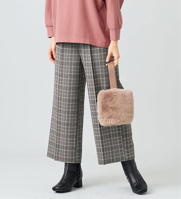 BELLUNA（ベルーナ）の「サマ見え（ウォーム）ベルト付ワイドパンツ（ワイドパンツ・ガウチョ）」｜詳細画像