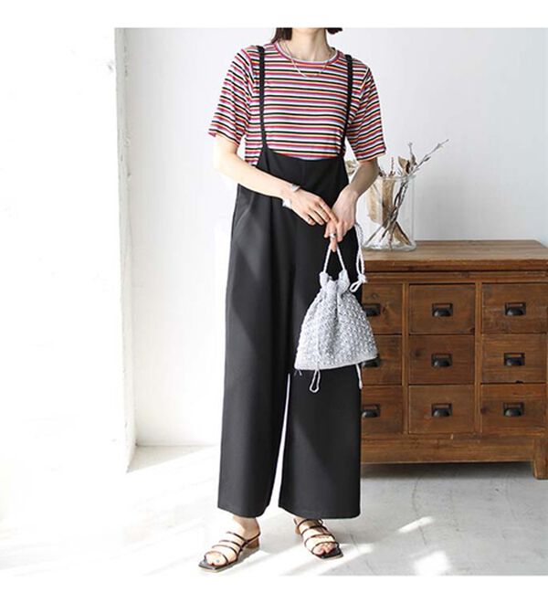 GeeRA（ジーラ）の「マルチボーダー５分袖リブカットソー（カットソー）」｜詳細画像