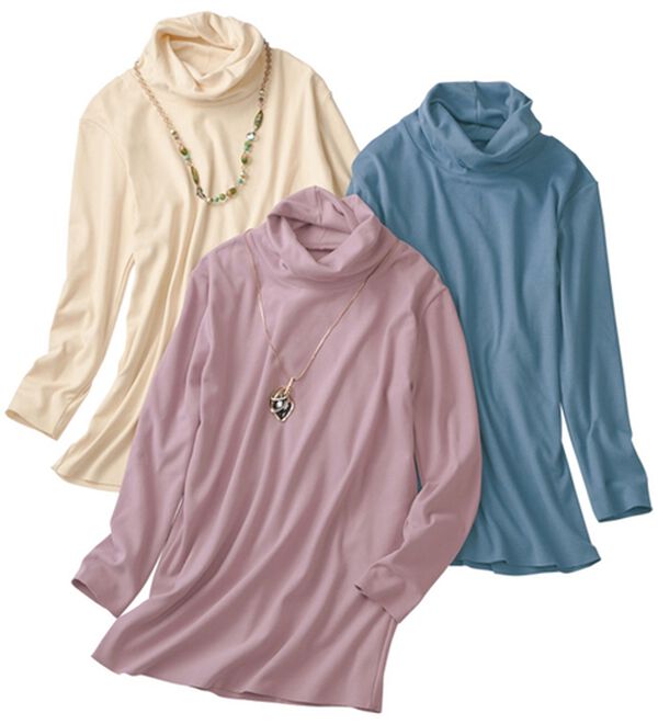 「【３色組】ぬくぬく！なめらかハイネック（肌着・インナーウェア）」｜3色組