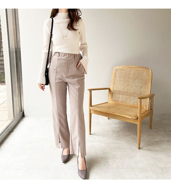 GeeRA（ジーラ）の「楽ちん！ストレッチスリットスラックスパンツ（フルレングスパンツ）」｜詳細画像