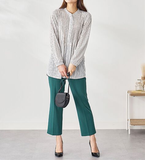 シワ加工 JISELe チュニック上着風 コーディネートにも「ハンパな気温にも悩まない」天気予報を見なくて