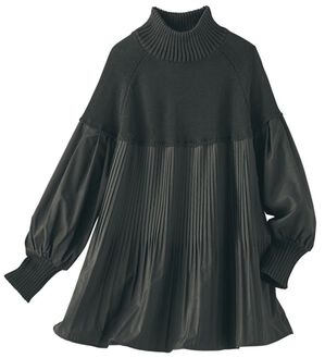 BELLUNA（ベルーナ）の「一枚着て体型カバー！プリーツ切替ブラウス（ブラウス）」｜黒