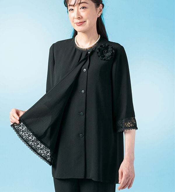 ルフラン（ルフラン）の「上品レース使いブラジャケパンツスーツ（ブラックフォーマル（喪服・礼服））」｜詳細画像