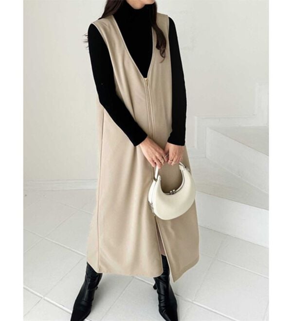 GeeRA（ジーラ）の「３ＷＡＹジップデザインジレワンピース（ジレ）」｜詳細画像