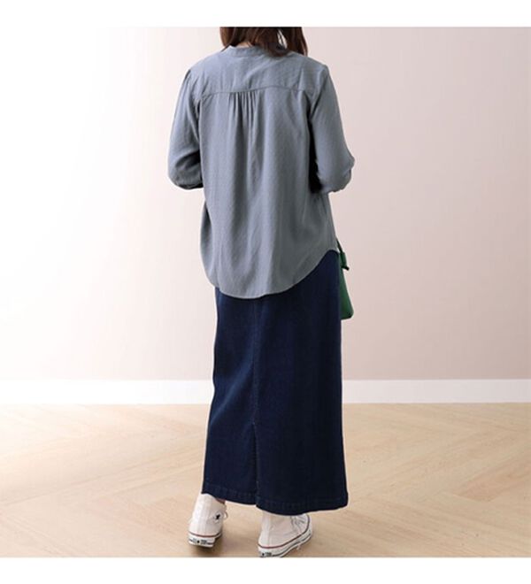 BELLUNA（ベルーナ）の「ひんやり涼感レーヨンドビー素材ブラウス（ブラウス）」｜詳細画像