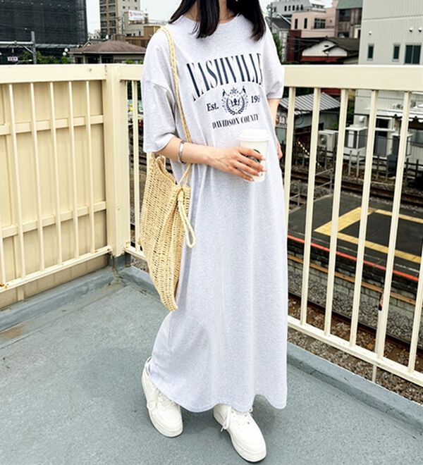 GeeRA（ジーラ）の「アソートロゴプリントＴシャツワンピース（その他ワンピース）」｜詳細画像