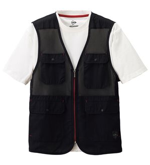 「＜ダンロップ・リファインド＞まるごとメッシュ！ベスト＆Ｔシャツセット（メンズベスト）」｜ブラックセット