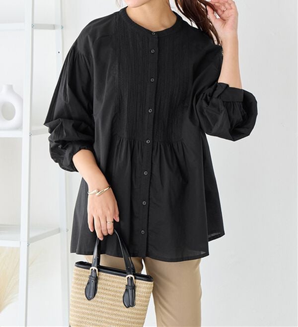 Viola e Viola（ヴィオラ エ ヴィオラ）の「【インド綿】ブザム刺繍前開きブラウス（ブラウス）」｜詳細画像