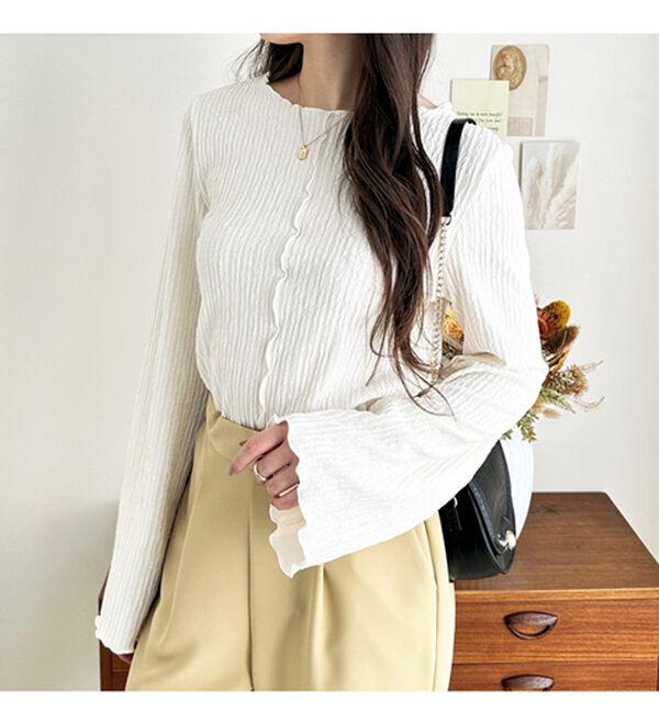 GeeRA（ジーラ）の「前後２ｗａｙフレアスリーブカットソー（カットソー）」｜詳細画像