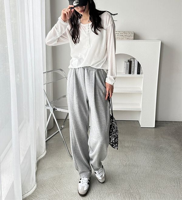 GeeRA（ジーラ）の「前後２ＷＡＹシアースラブヘンリーネックカットソー（カットソー）」｜詳細画像