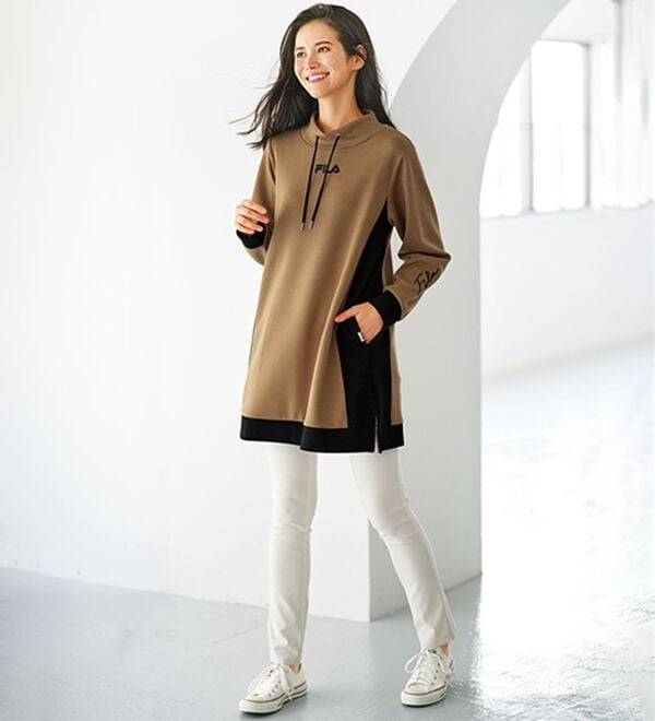 BELLUNA（ベルーナ）の「＜ＦＩＬＡ＞配色切替チュニックワンピース（チュニックワンピース）」｜詳細画像