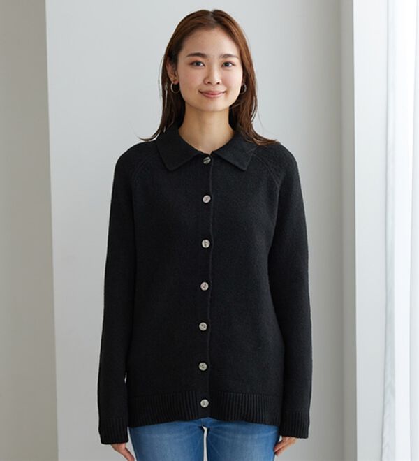 BELLUNA（ベルーナ）の「ふんわり衿付ニットカーディガン（ニットカーディガン）」｜詳細画像
