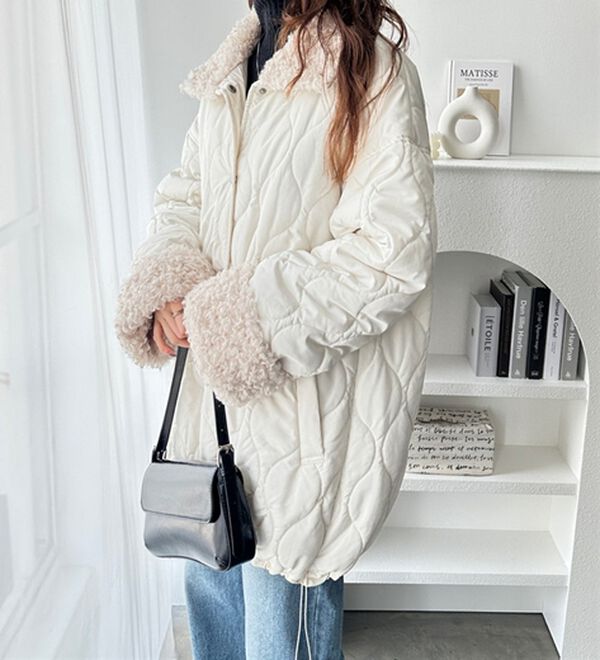 GeeRA（ジーラ）の「衿ボアミドル丈バルーンキルティングブルゾン（ブルゾン）」｜詳細画像