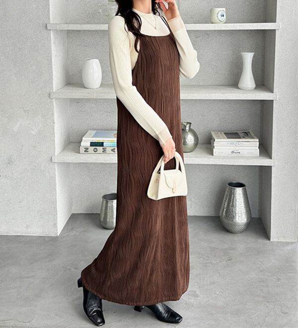 GeeRA（ジーラ）の「ウェーブジャガードキャミワンピース（その他ワンピース）」｜詳細画像