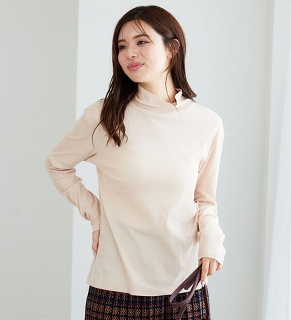 BELLUNA（ベルーナ）の「素肌想いの綿１００％シアープルオーバー（カットソー）」｜詳細画像