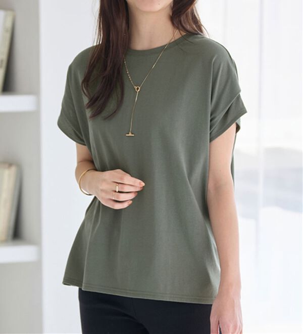 Viola e Viola（ヴィオラ エ ヴィオラ）の「脱普通！すっきり見え大人の上品Ｔシャツ（Tシャツ）」｜詳細画像