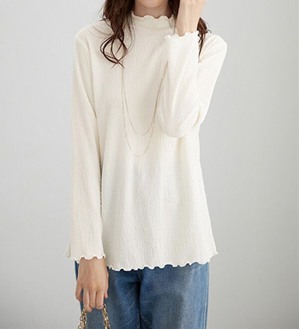 BELLUNA（ベルーナ）の「ジャカード素材メローデザインプルオーバー（カットソー）」｜詳細画像