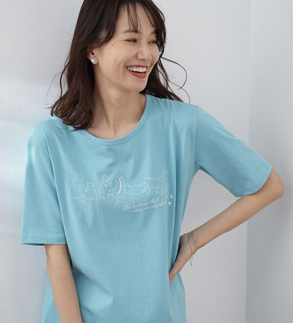 BELLUNA（ベルーナ）の「綿１００％プリントＴシャツ（Tシャツ）」｜詳細画像