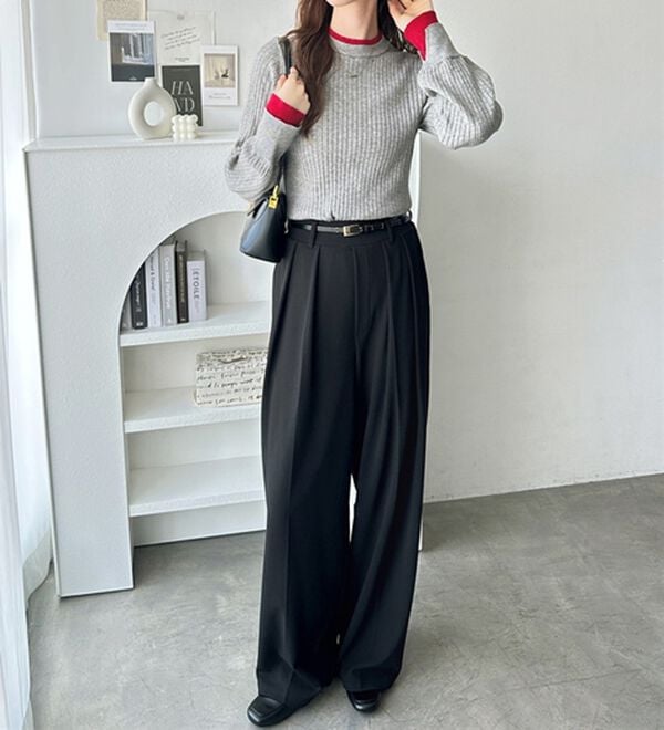 GeeRA（ジーラ）の「【再入荷】レイヤード風モチっと柔らかリブニット（ニット・セーター）」｜詳細画像