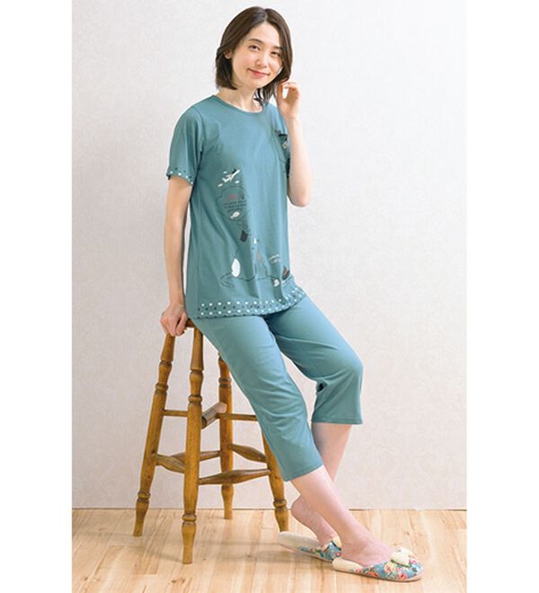 ルフラン（ルフラン）の「【２着組】涼やか猫パジャマ（パジャマ・ルームウェア）」｜詳細画像