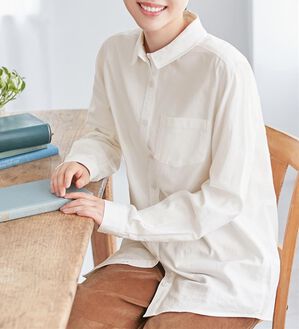 Viola e Viola（ヴィオラ エ ヴィオラ）の「綿１００％オックスベーシックシャツ（シャツ）」｜詳細画像