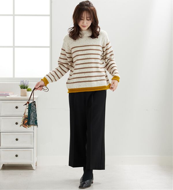 BELLUNA（ベルーナ）の「サマ見え（W）ボタン使いワイドパンツ（ワイドパンツ・ガウチョ）」｜詳細画像