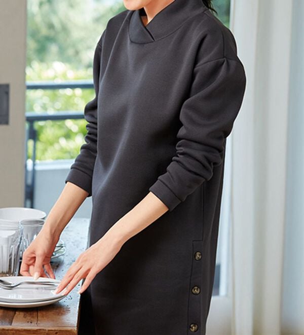 LAVIENNE（ラヴィエンヌ）の「【３枚組】サイドボタンが可愛いかっぽう（エプロン）」｜詳細画像