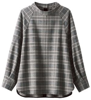 BELLUNA（ベルーナ）の「チェック柄ハイネックブラウス（ブラウス）」｜グレンチェック