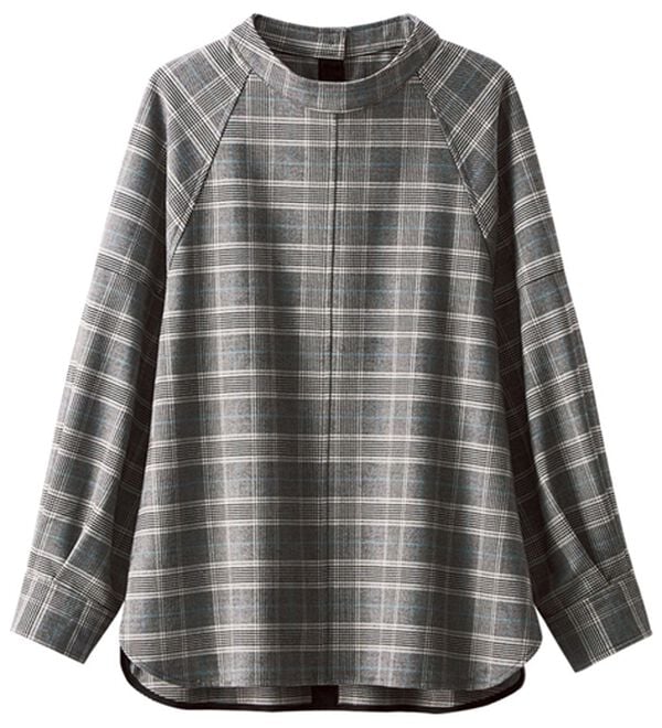 BELLUNA（ベルーナ）の「チェック柄ハイネックブラウス（ブラウス）」｜グレンチェック