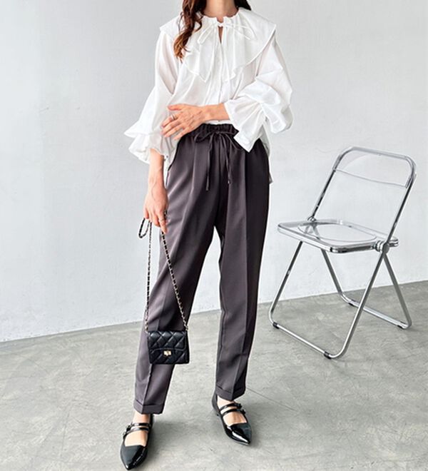 美脚とろみタックパンツ - ベルーナ【公式】