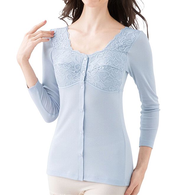 「【４色組】脱ぎ着が簡単！綿混前あきブラキャミ（肌着・インナーウェア）」｜詳細画像