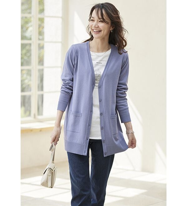 BELLUNA（ベルーナ）の「綿タッチやわらかベーシックカーディガン（ニットカーディガン）」｜詳細画像