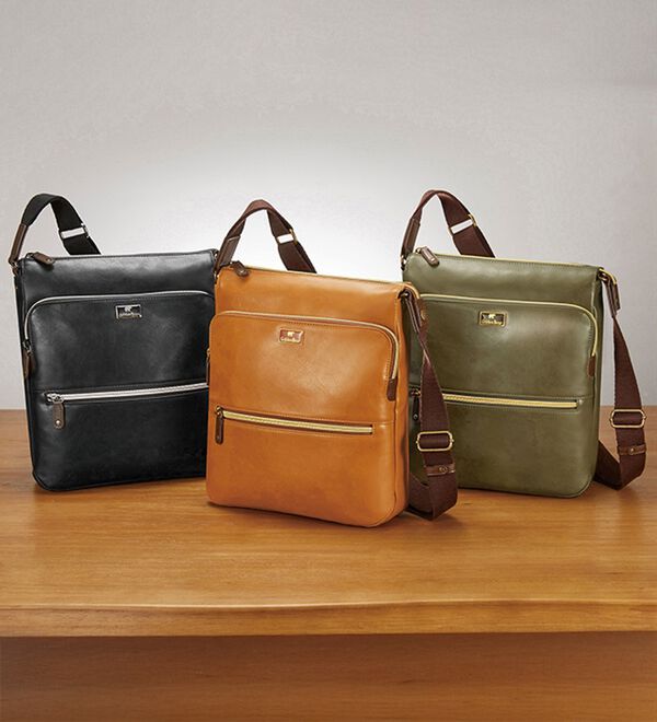 「＜ゴールデンベア＞卓越した手ざわり人工皮革のショルダー（メンズショルダーバッグ）」｜詳細画像