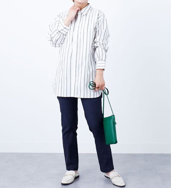 BELLUNA（ベルーナ）の「＜ＳＯＬＯＴＥＸ　Ｒ＞パールボタンチュニック（シャツ）」｜詳細画像