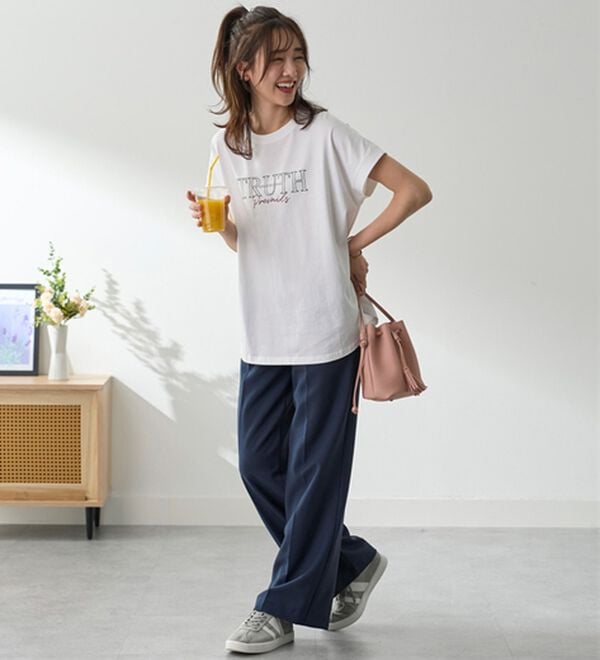 BELLUNA（ベルーナ）の「リネンタッチ美脚タックワイドパンツ（フルレングスパンツ）」｜詳細画像