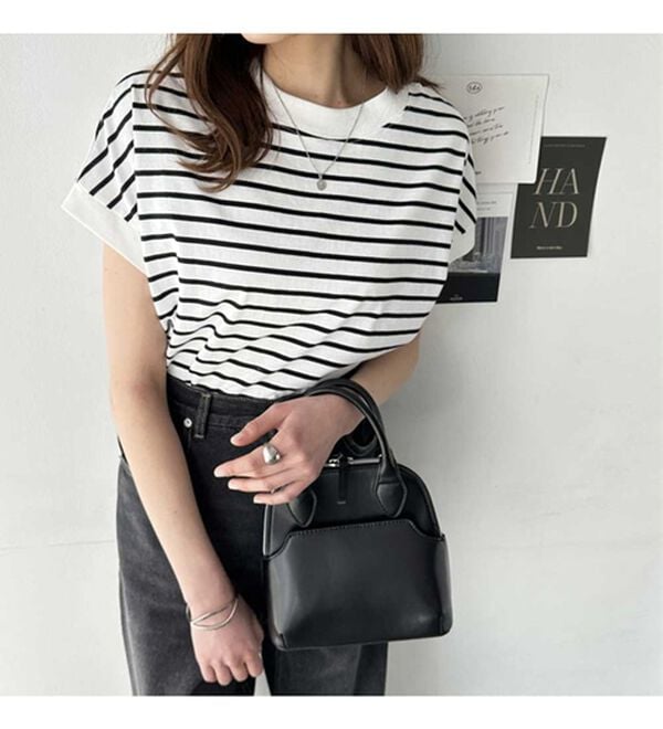 GeeRA（ジーラ）の「綿１００％フレンチスリーブチュニックＴシャツ（カットソー）」｜詳細画像