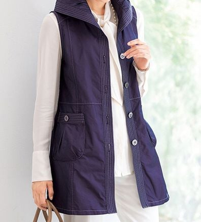 ルフラン（ルフラン）の「ステッチ使いシャンブレーベスト＜カルティーナ＞（ベスト）」