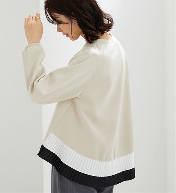 BELLUNA（ベルーナ）の「裾配色プリーツデザインプルオーバー（カットソー）」｜詳細画像