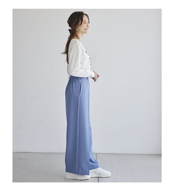 BELLUNA（ベルーナ）の「よれにくい！大人のロゴロングＴシャツ（カットソー）」｜詳細画像