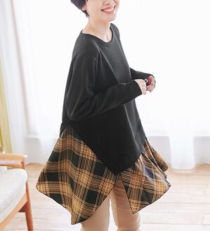 Viola e Viola（ヴィオラ エ ヴィオラ）の「裾切替フレアーアシメ裏起毛チュニック（チュニック）」｜詳細画像