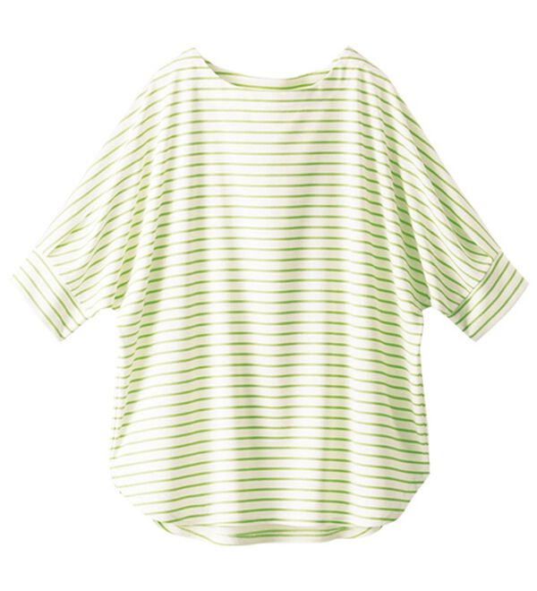 BELLUNA（ベルーナ）の「リップル素材ゆったりボーダープルオーバー（カットソー）」｜詳細画像