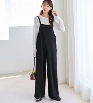 Viola e Viola（ヴィオラ エ ヴィオラ）の「すっきり細魅せカットジョーゼットサロペット（オールインワン）」｜詳細画像