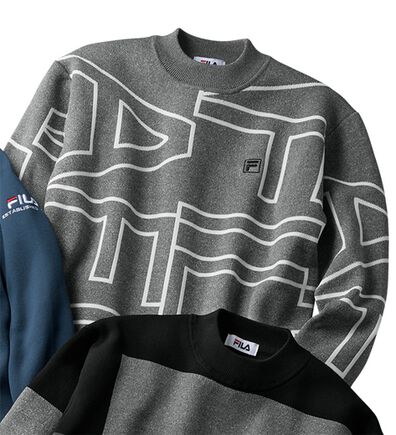 「＜フィラ＞軽量ストレッチデザインセーター（メンズニット・セーター）」
